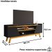 Rack Bancada Tv 65 Pol 160 cm Turim Preto Fosco Naturalle BECHARA