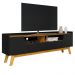 Rack Bancada Tv 70 Pol 180 cm Florenca Preto Fosco Naturalle BECHARA