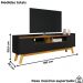 Rack Bancada Tv 70 Pol 180 cm Florenca Preto Fosco Naturalle BECHARA