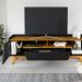 Rack Bancada Tv 70 Pol 180 cm Florenca Preto Fosco Naturalle BECHARA