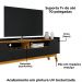 Rack Bancada Tv 70 Pol 180 cm Florenca Preto Fosco Naturalle BECHARA