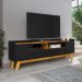 Rack Bancada Tv 70 Pol 180 cm Florenca Preto Fosco Naturalle BECHARA