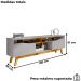 Rack Bancada Tv 75 Pol 180 cm Ilhabela Off White Naturalle BECHARA