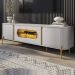 Rack Bancada Tv 75 Pol Organico 180 cm Juquehy Off White Naturalle BECHARA