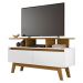 Rack Sala Rubi 1.2 para TV até 50 2 Portas Pé Madeira Macica Cinamomo/Branco