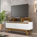 Rack Sala Rubi 1.2 para TV até 50 2 Portas Pé Madeira Macica Cinamomo/Branco