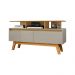 Rack Sala Rubi 1.2 para TV até 50 2 Portas Pé Madeira Macica Cinamomo/Off White
