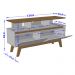 Rack Sala Rubi 1.2 para TV até 50 2 Portas Pé Madeira Macica Cinamomo/Off White