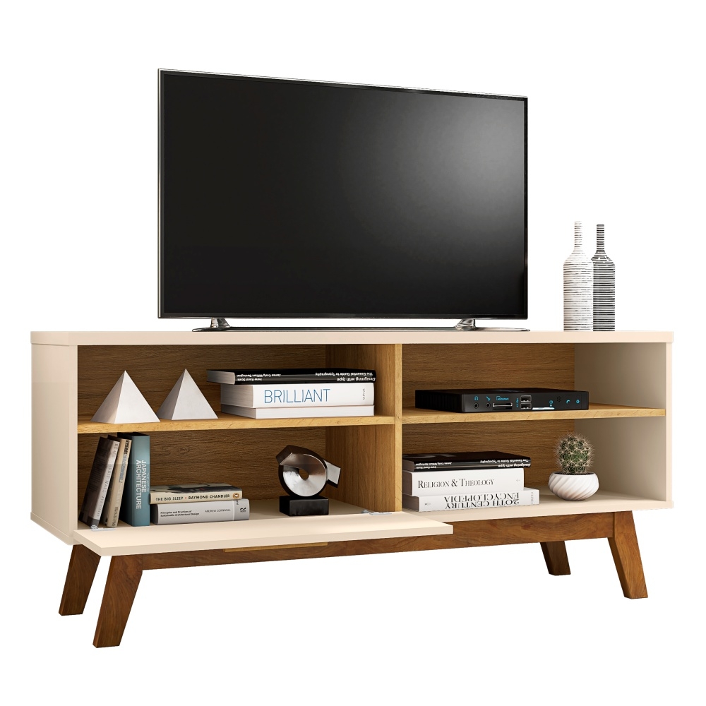 Rack com Nichos e Porta Serafinne Off White Cinamomo