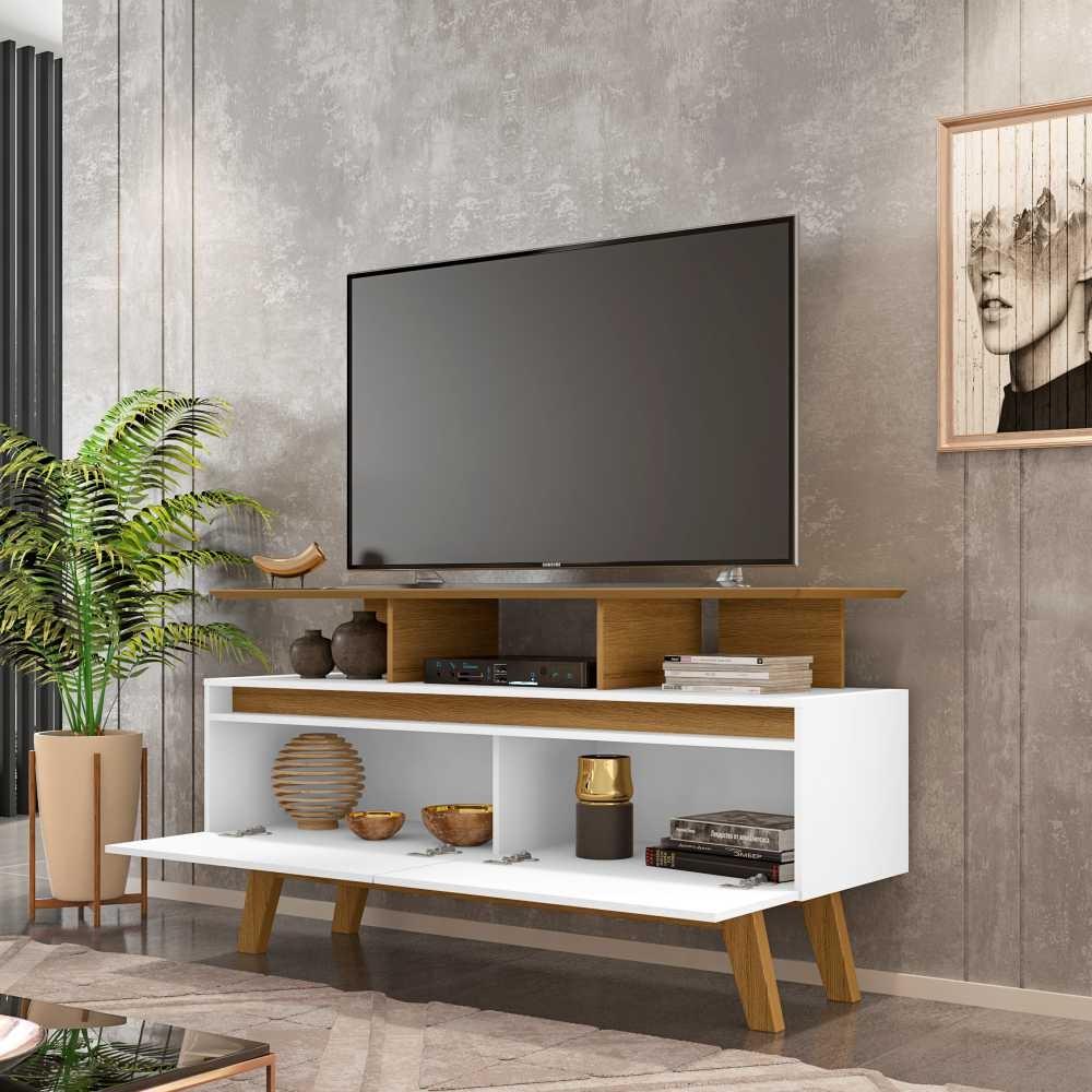 Rack para TV Carrol Cinamomo Branco