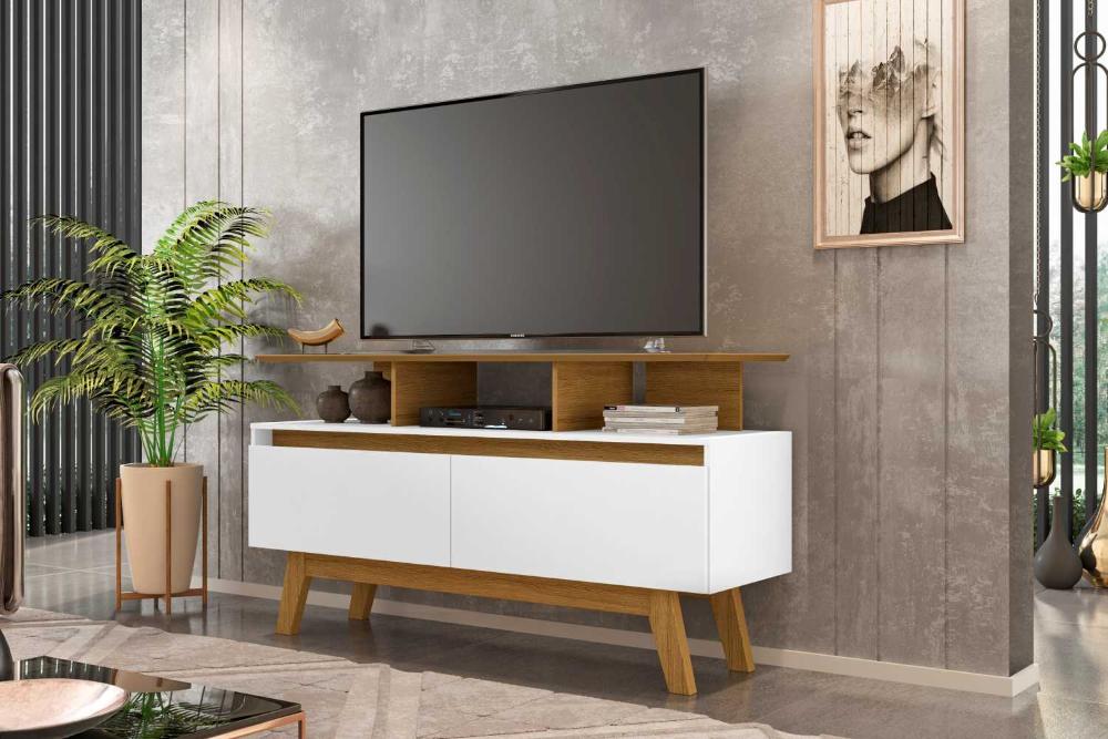 Rack para TV Carrol Cinamomo Branco