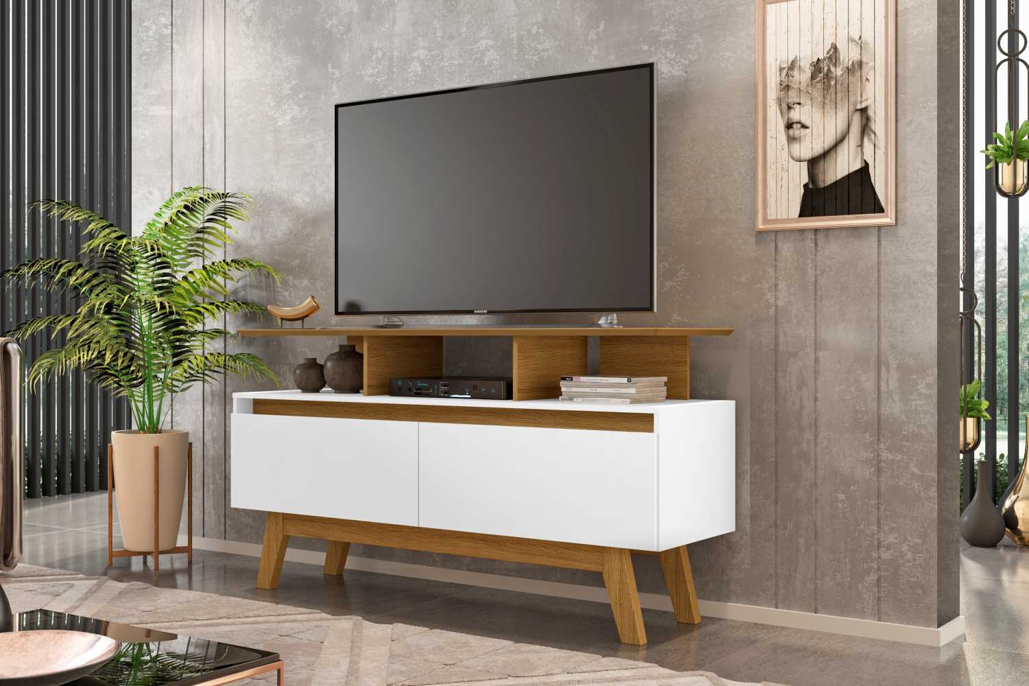 Rack para TV Field Cinamomo Branco