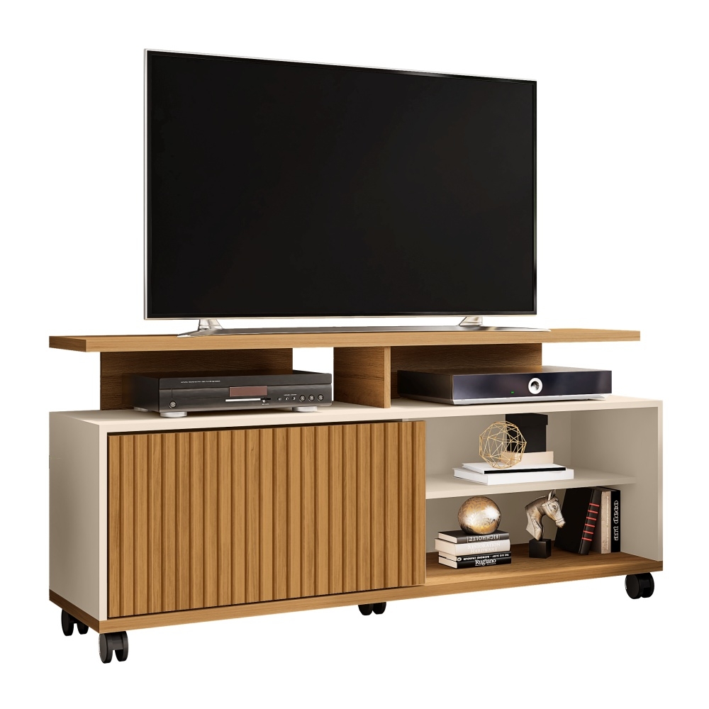 Rack para TV Zagrebe Cinomomo Of White Ripado