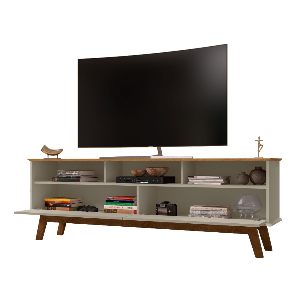 Rack para TV com Portas Assussena Off White Cinamomo