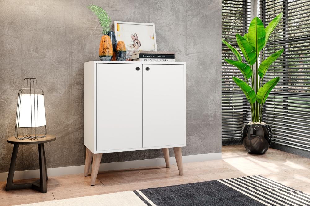 Aparador Buffet Retro Equador 2 Portas Branco Bela Casa