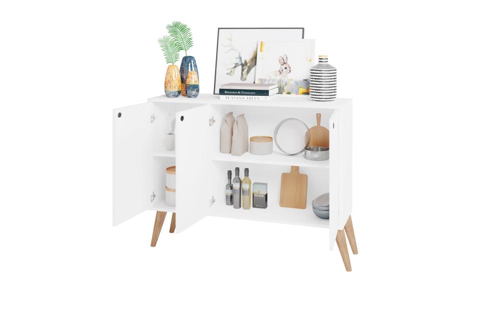 Balcão Aparador Sala 3 Portas Castani com Branco Bela Casa