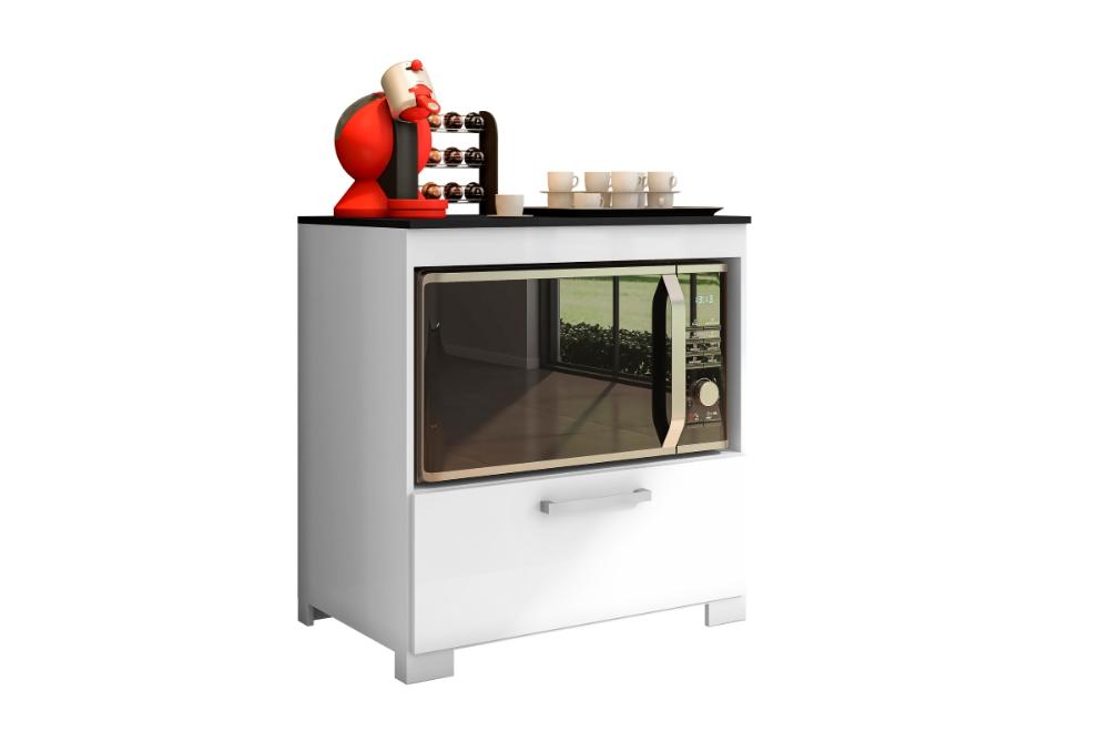 Balcão para Cooktop 5 Bocas 1Porta Branco Albânia Bela Casa