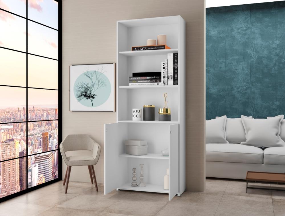 Estante Para Livros Fiji Branco Bela Casa
