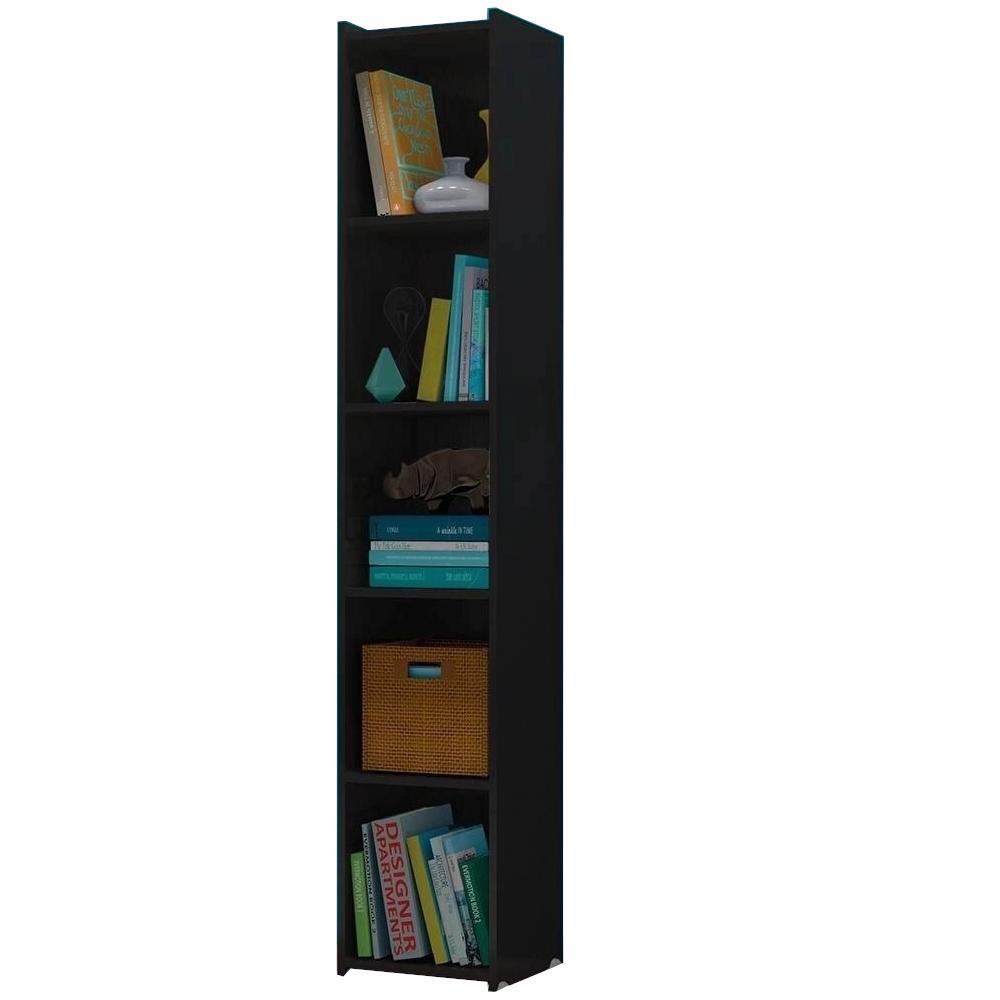Estante para livros Malasia Preto 4 Prateleiras Bela Casa