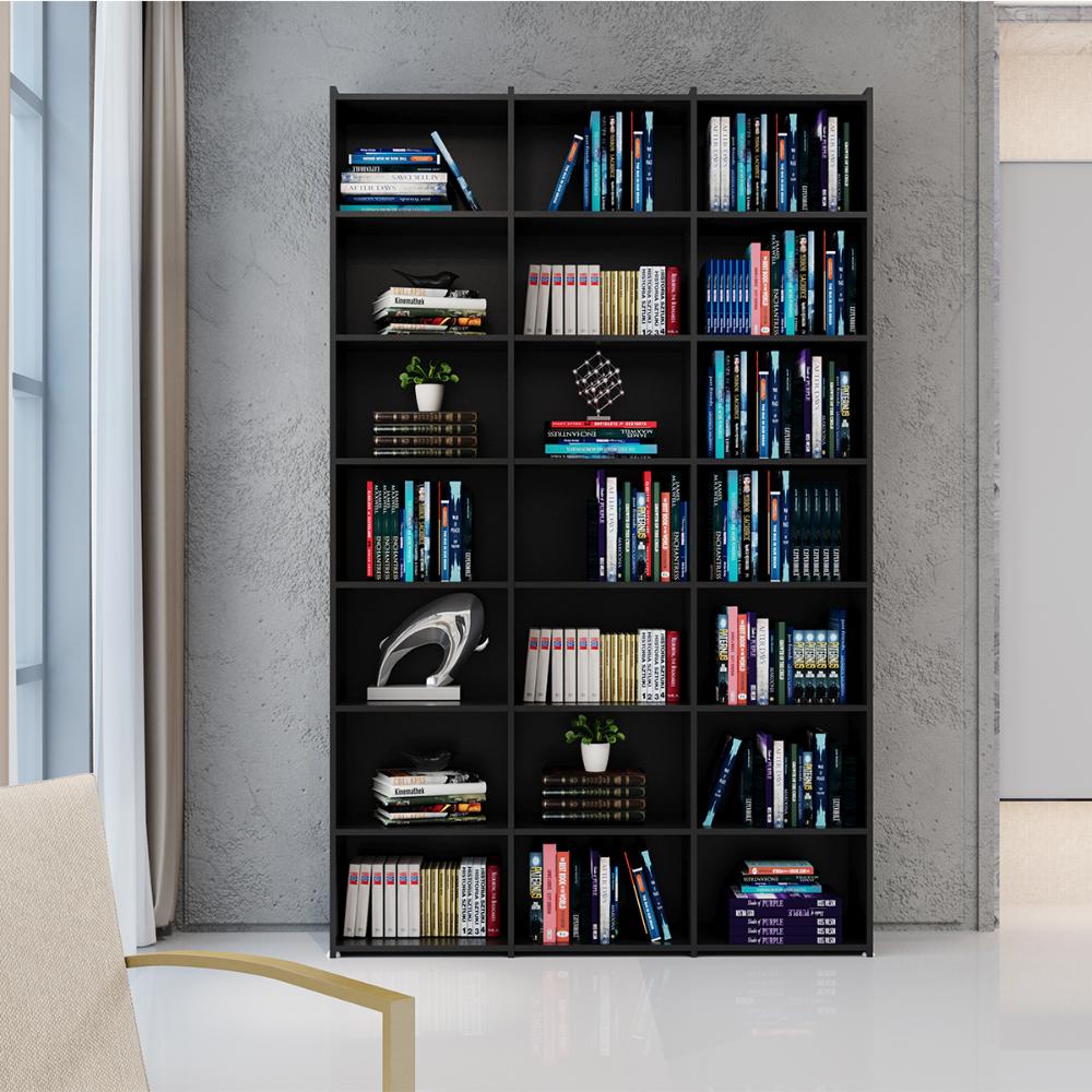 Livreiro Multiuso 18 Prateleiras Preto Montenegro Bela Casa