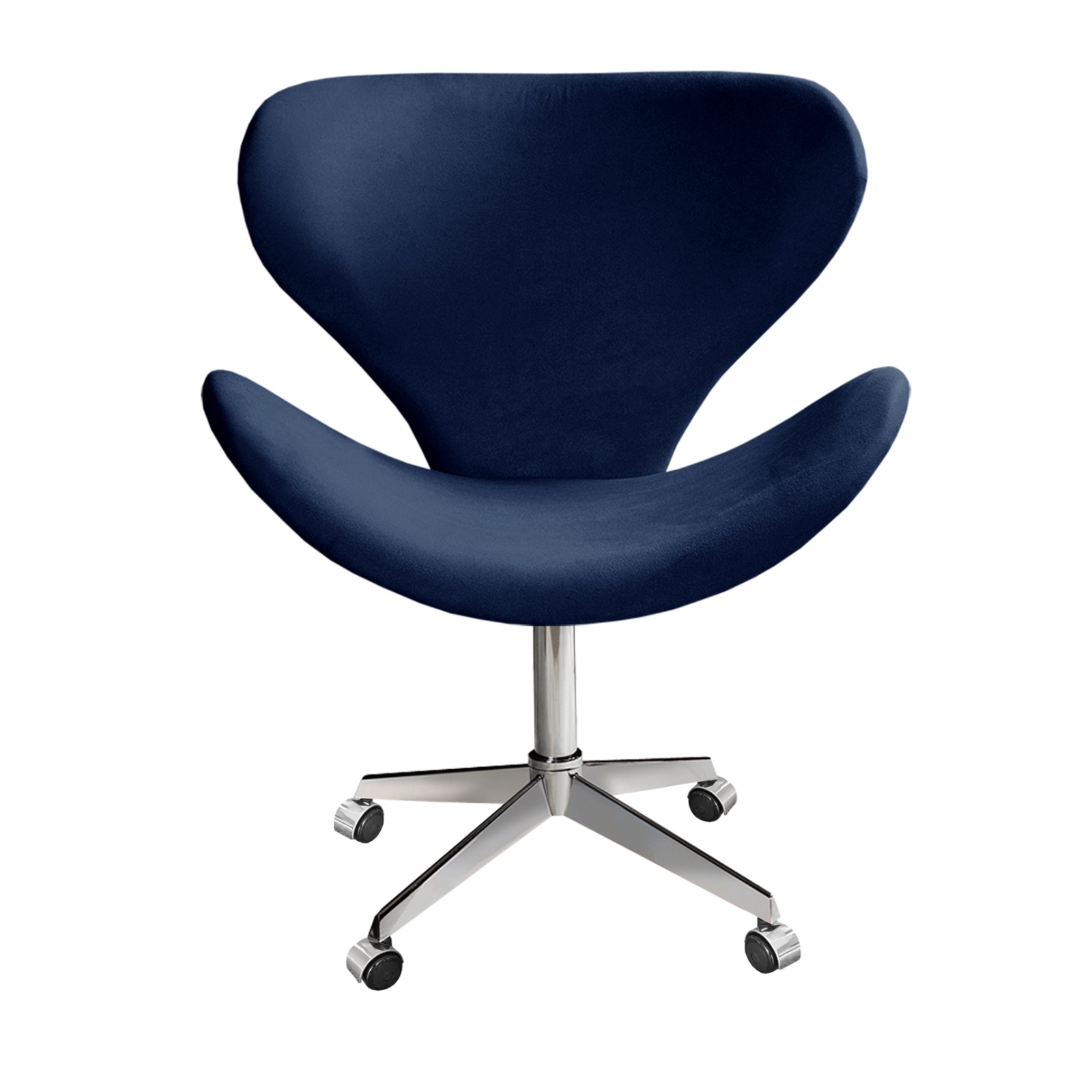 Cadeira de Escritório Ísis Giratória Com Rodízio - Suede Azul