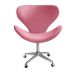 Cadeira de Escritório Ísis Giratória Com Rodízio - Suede Rosa