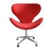 Cadeira de Escritório Ísis Giratória Com Rodízio - Suede Vermelho