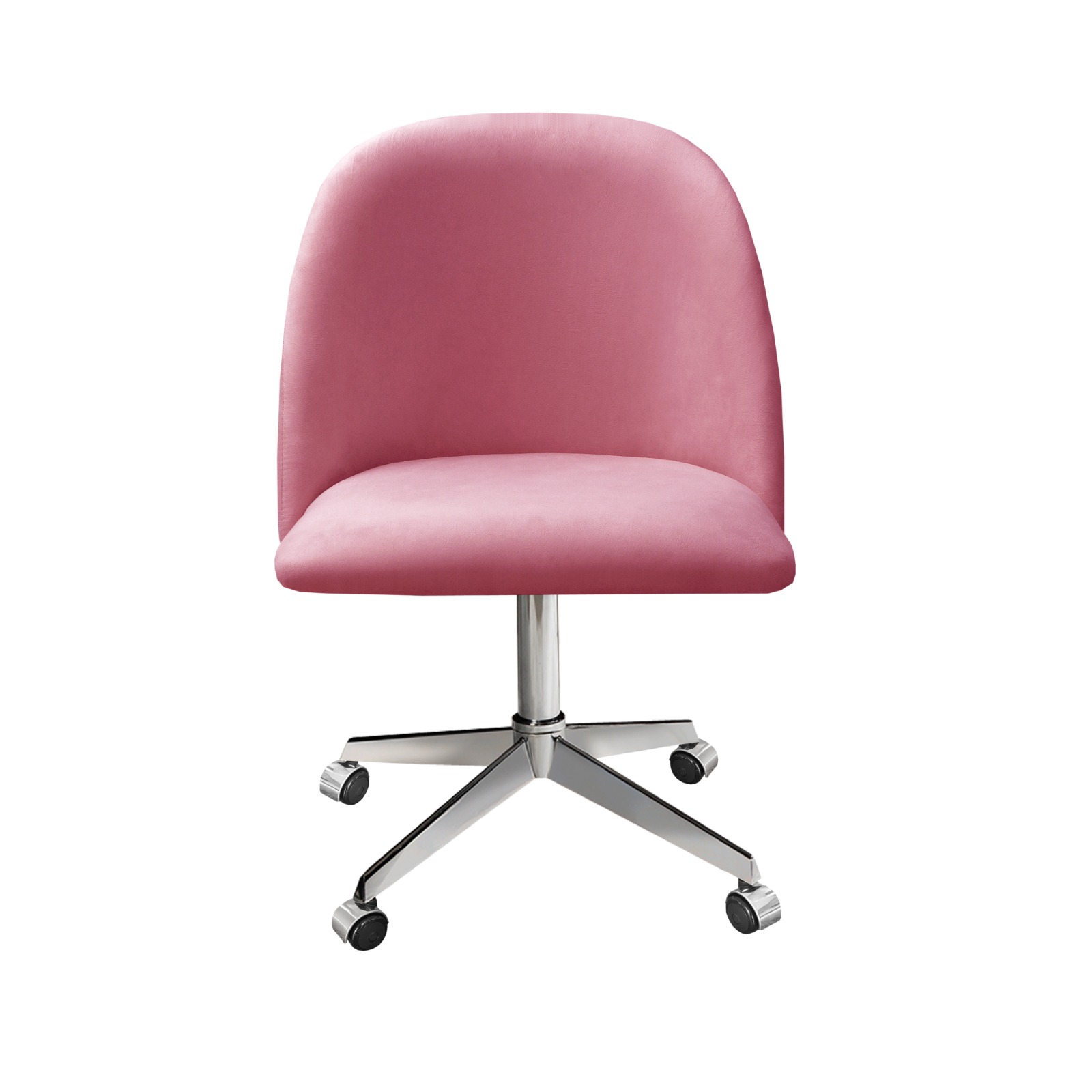 Cadeira de Escritório Gaia Giratória Com Rodízio - Suede Rosa