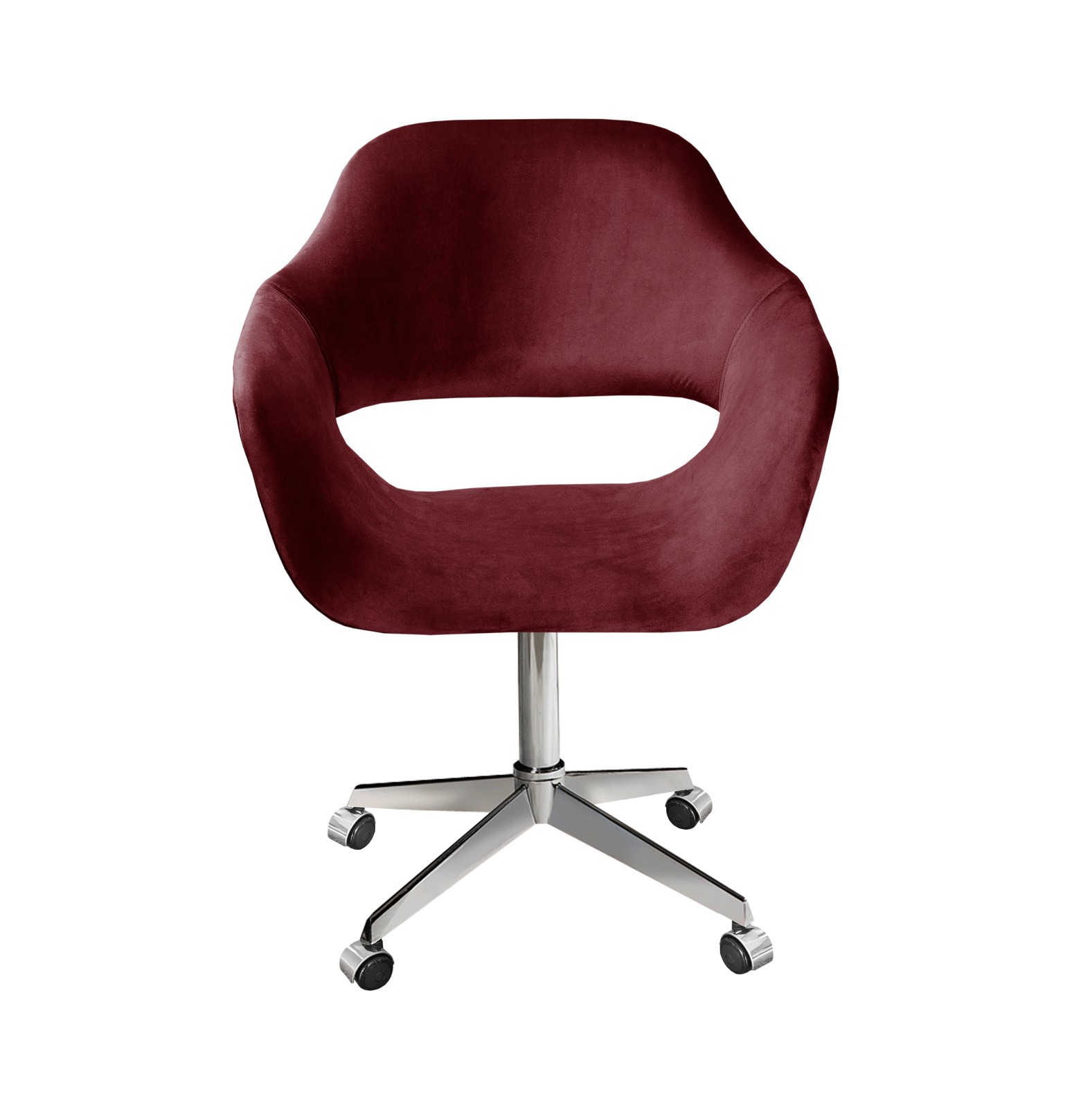 Cadeira de Escritório Secretária Giratória Zara - Suede Bordô