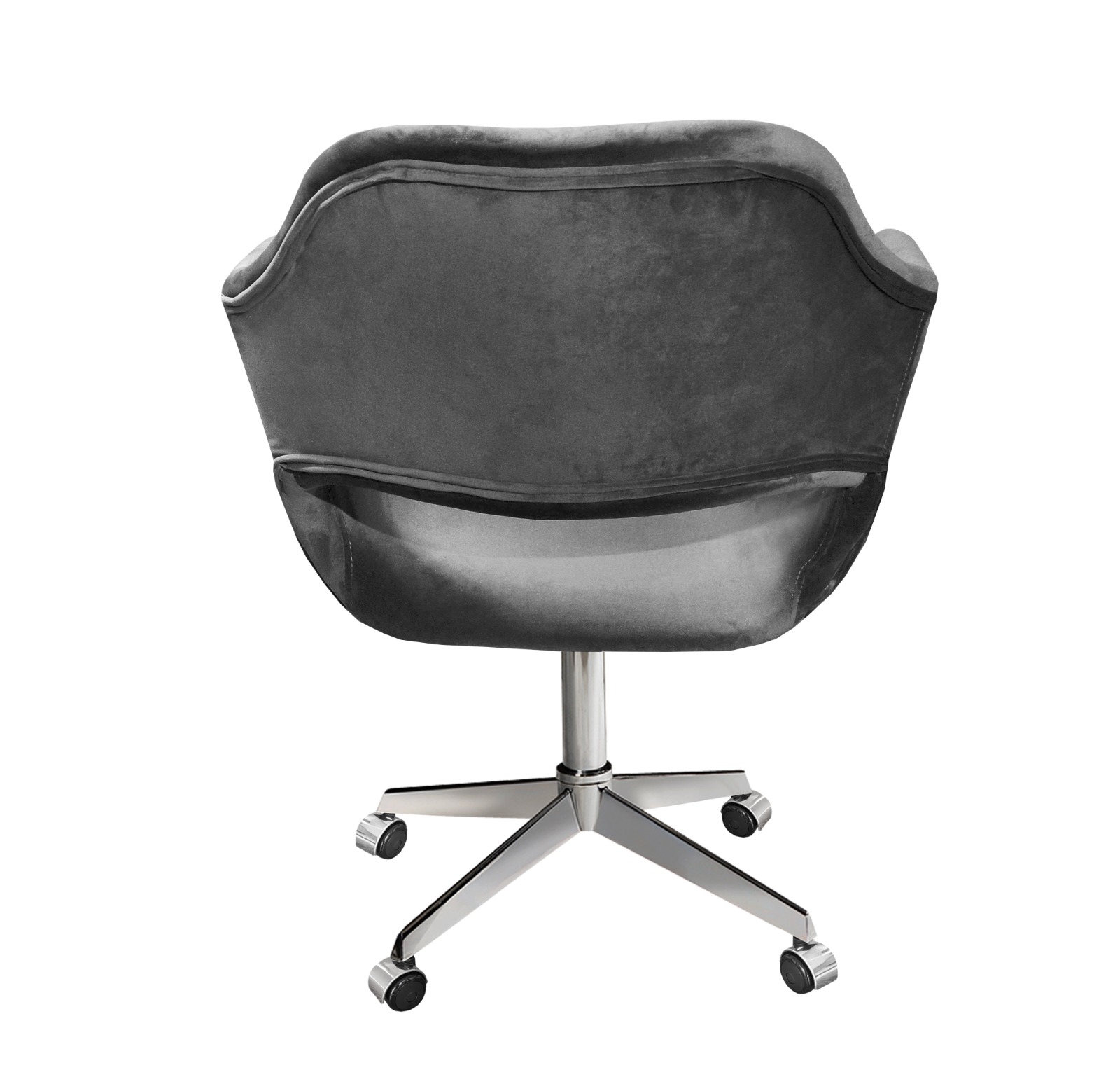 Cadeira de Escritório Secretária Giratória Zara - Suede Cinza Grafite