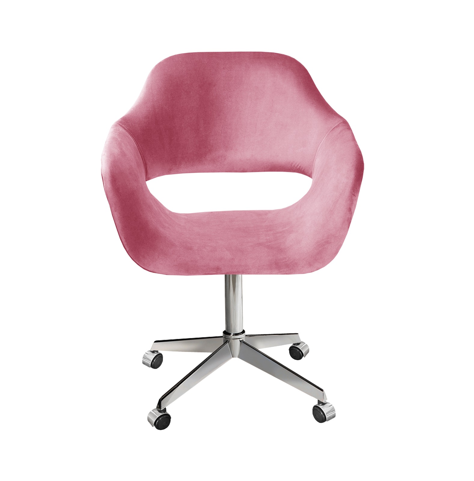Cadeira de Escritório Secretária Giratória Zara - Suede Rosa