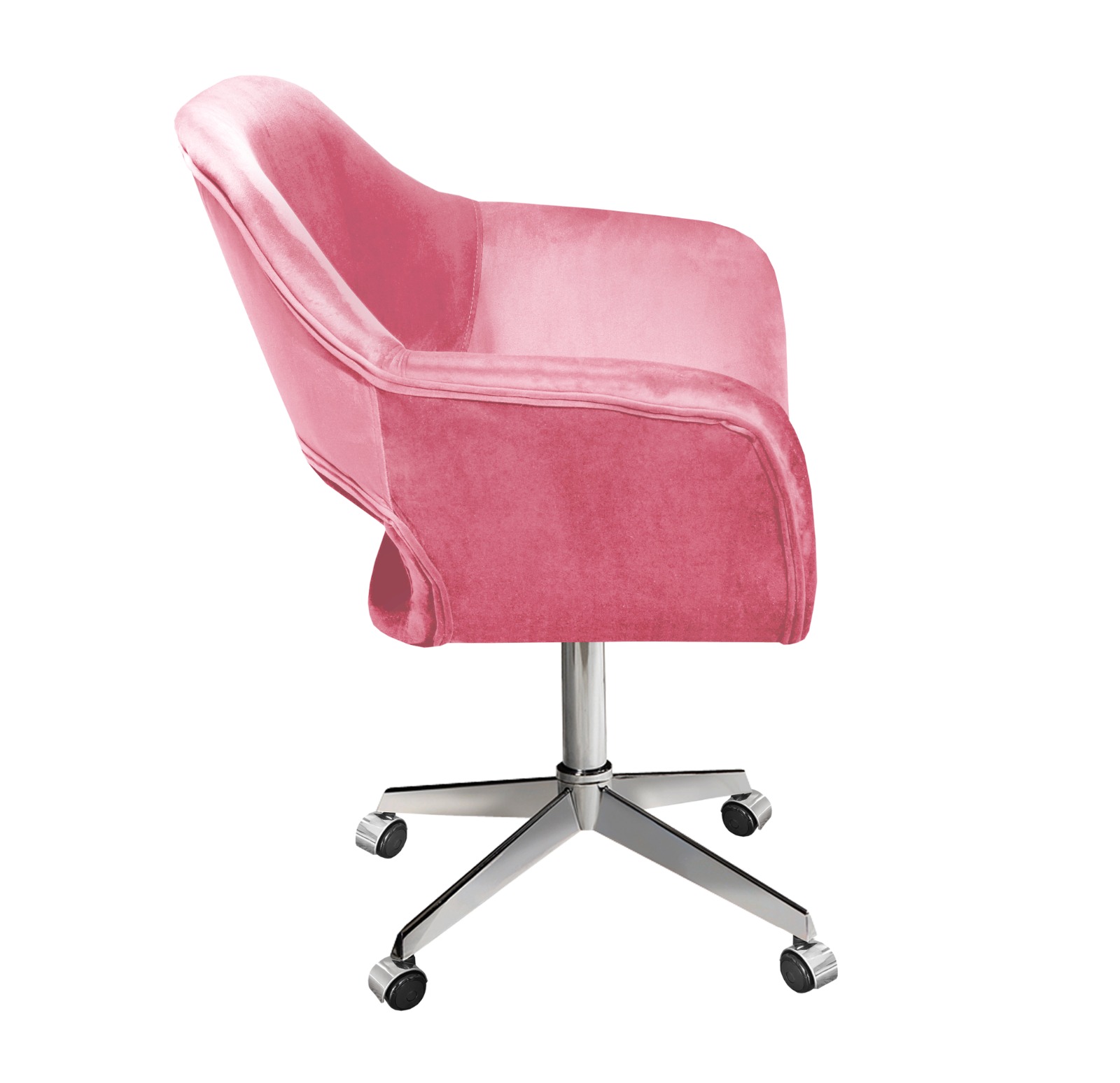 Cadeira de Escritório Secretária Giratória Zara - Suede Rosa