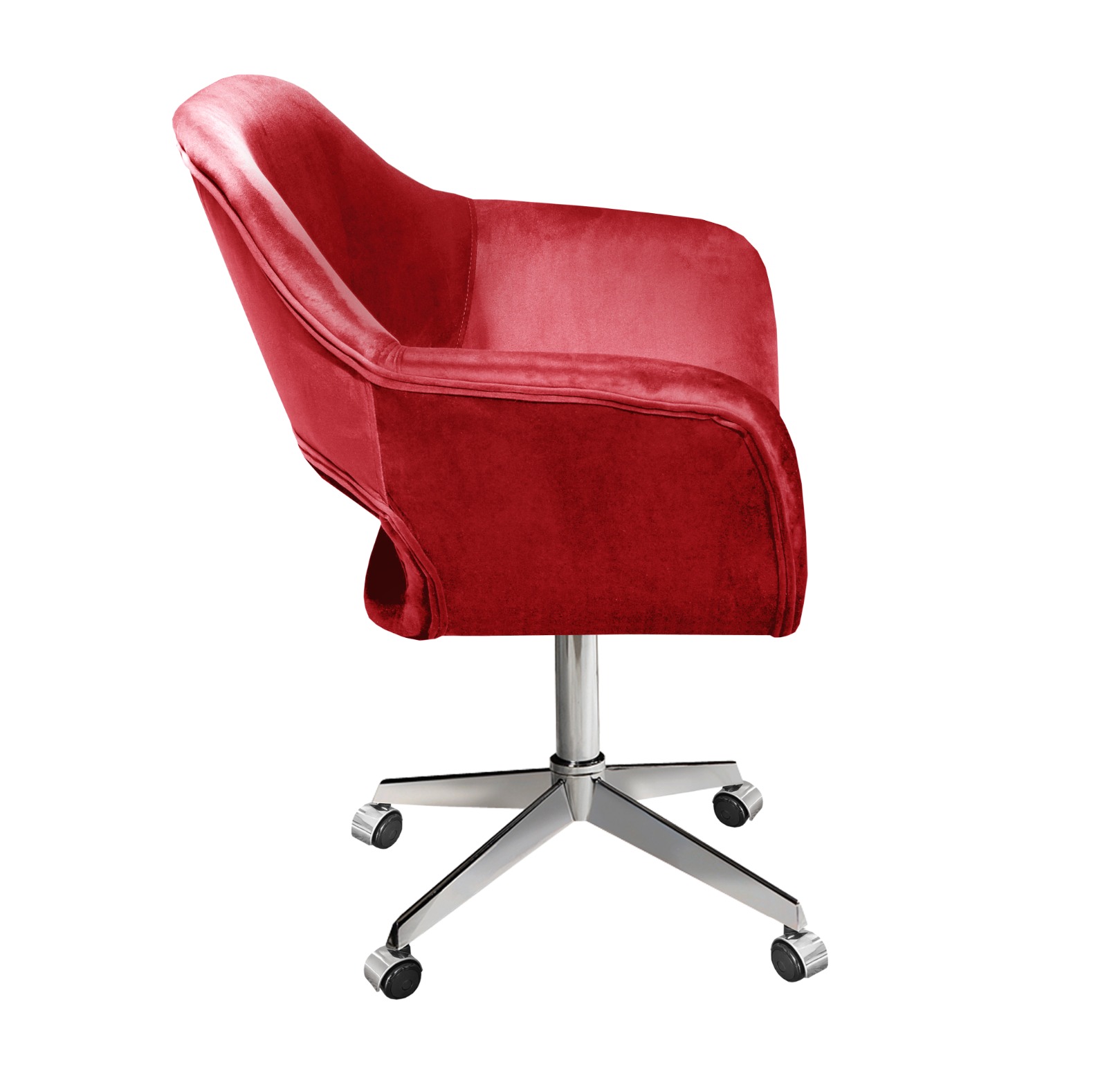 Cadeira de Escritório Secretária Giratória Zara - Suede Vermelho