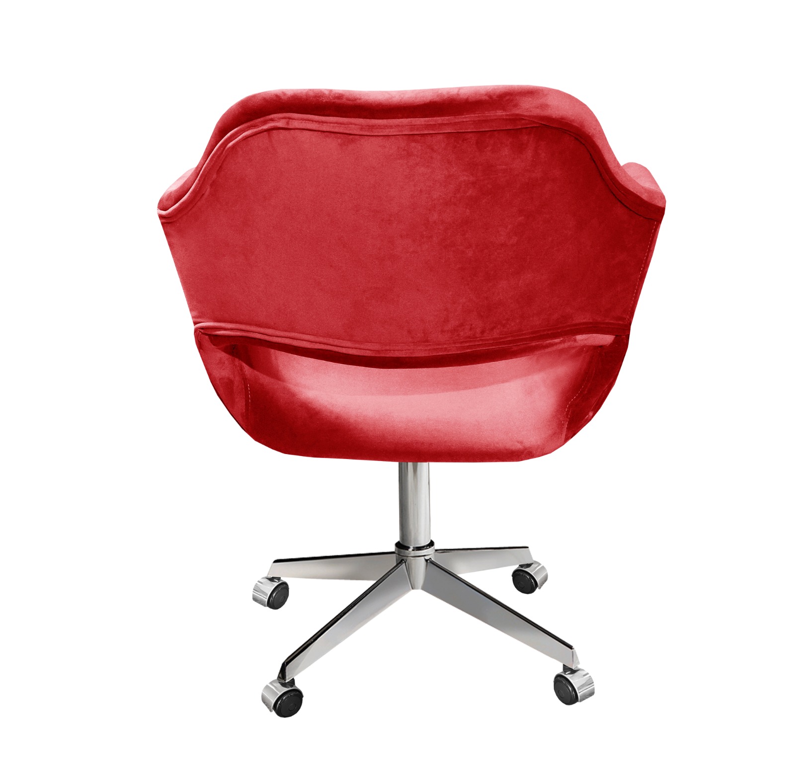 Cadeira de Escritório Secretária Giratória Zara - Suede Vermelho