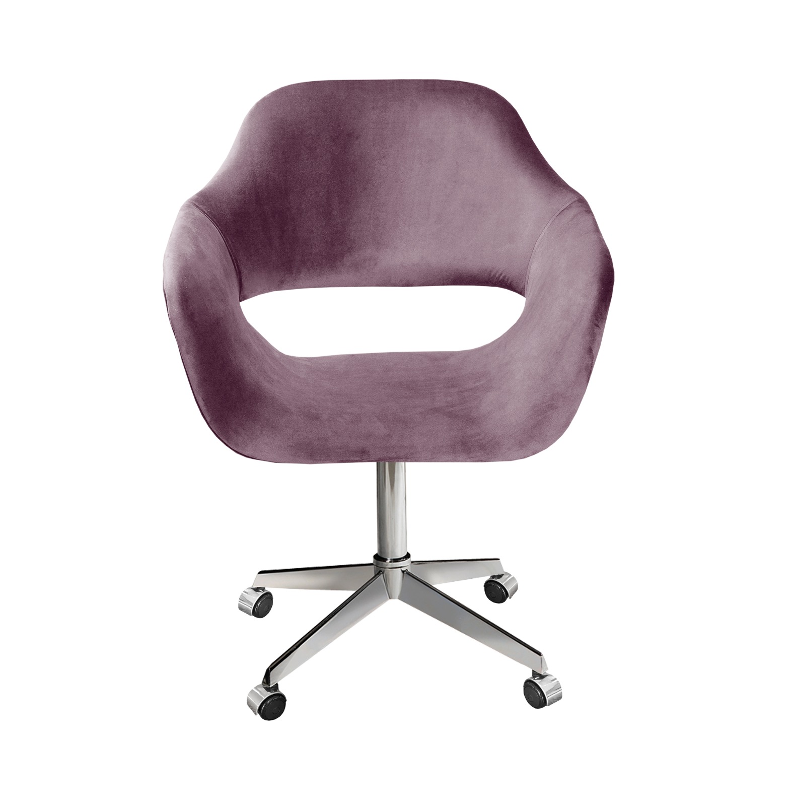 Cadeira de Escritório Secretária Giratória Zara - Veludo Roxo