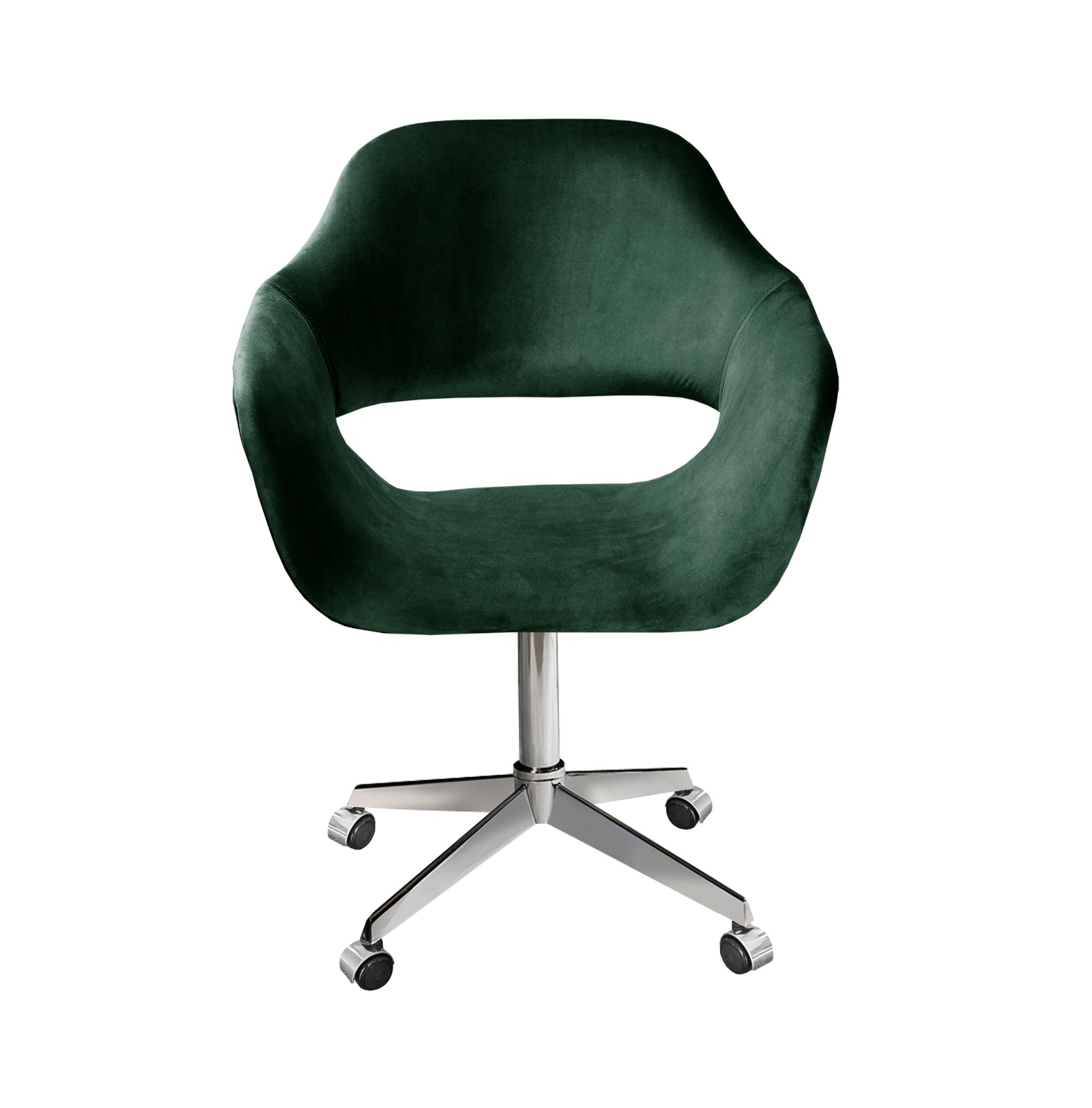 Cadeira de Escritório Secretária Giratória Zara - Veludo Verde