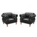 Conjunto 2 Poltronas Duquesa 1 Lugar Chesterfield Capitonê - Preto