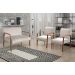 Conjunto Anita Braço Madeira Para Sala, Tv, Estar - Suede Bege Claro
