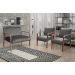 Conjunto Anita Braço Madeira Para Sala, Tv, Estar - Suede Cinza Grafite