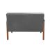 Conjunto Anita Braço Madeira Para Sala, Tv, Estar - Suede Cinza Grafite
