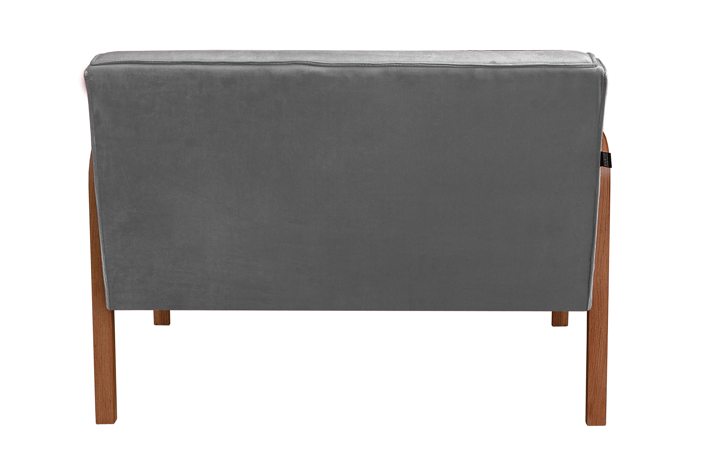 Conjunto Anita Braço Madeira Para Sala, Tv, Estar - Suede Cinza Grafite