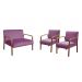 Conjunto Anita Braço Madeira Para Sala, Tv, Estar - Veludo Roxo