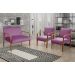 Conjunto Anita Braço Madeira Para Sala, Tv, Estar - Veludo Roxo
