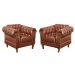 Conjunto De 2 Poltronas Dom Pedro Chesterfield Capitonê - Caramelo
