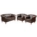 Conjunto De Poltronas E Sofá Dom Pedro 2 Lugares Chesterfield Capitonê - Café