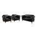 Conjunto De Poltronas E Sofá Dom Pedro 2 Lugares Chesterfield Capitonê - Couríssimo Preto