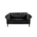 Conjunto De Poltronas E Sofá Dom Pedro 2 Lugares Chesterfield Capitonê - Couríssimo Preto