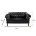 Conjunto De Poltronas E Sofá Dom Pedro 2 Lugares Chesterfield Capitonê - Couríssimo Preto