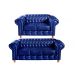Conjunto De Sofá 2 E 3 Lugares Luís Xv Chesterfield Capitonê - Courìssimo Azul