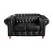 Conjunto De Sofá 2 Lugares E Poltrona Chesterfield Capitonê Luís Xv - Couríssimo Preto